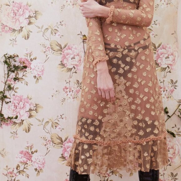 NWT FOR LOVE & LEMONS GOLDEN GARDEN TULLE MIDI DRESS - Picture 6 of 6